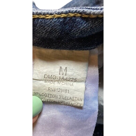 machine nouvelle mode distressed blue denim stretchy shorts M cotton beach boho - Picture 7 of 15